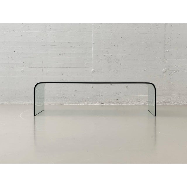 Mid-Century Modern Glass Table with Curved Glass Top, 1970s For Sale - Image 10 of 16