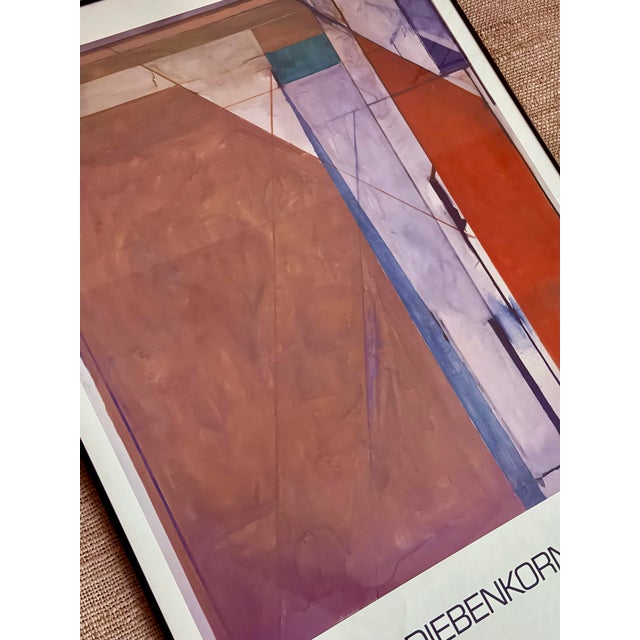 Metal Richard Diebenkorn Rare Vintage Abstract Expressionist Large Lithograph Print With Original Frame mMuseum Poster ‘Ocean Park No. 70’ 1974 For Sale - Image 7 of 12