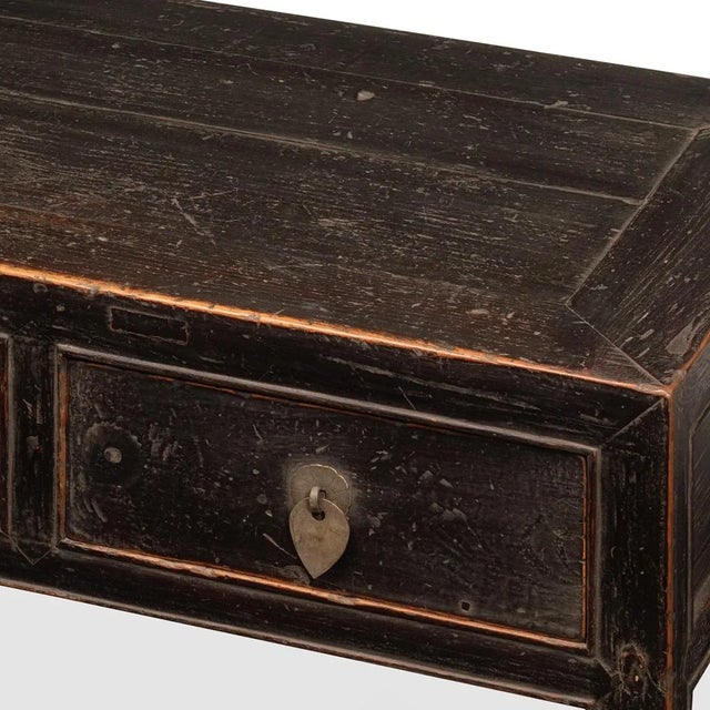 Black Black 3-Drawer Kang Table, 1900s For Sale - Image 8 of 9