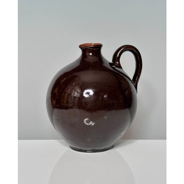 Brown Glazed Studio Ceramic Art Jug Vase by Siegfried Gramann for Töpferhof Römhild, Germany, 1950s For Sale - Image 8 of 8