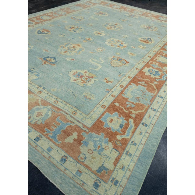 Turkish Turkish Oushak Rug 11'7" x 14'10" #18595 For Sale - Image 3 of 8