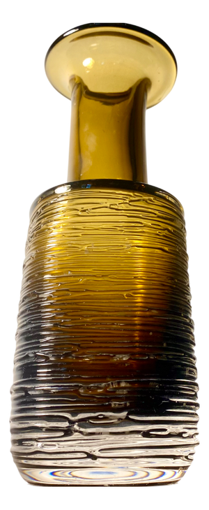 Olive-Topaze Glass Vase by Bengt Edenfalk for Skruf, 1960s