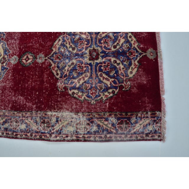Textile Anatolian Vintage Wool Carpet For Sale - Image 7 of 10