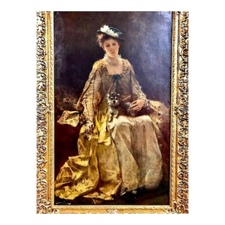 A Lady and Her Dog, by Ferdinand Heilbuth For Sale