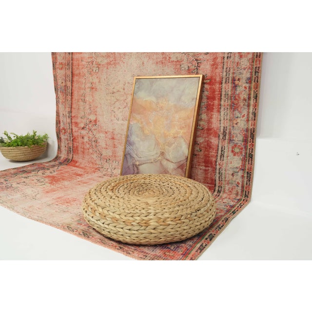 1970s Vintage Turkish Handmade Wool Cotton Red Area Rug For Sale - Image 12 of 12