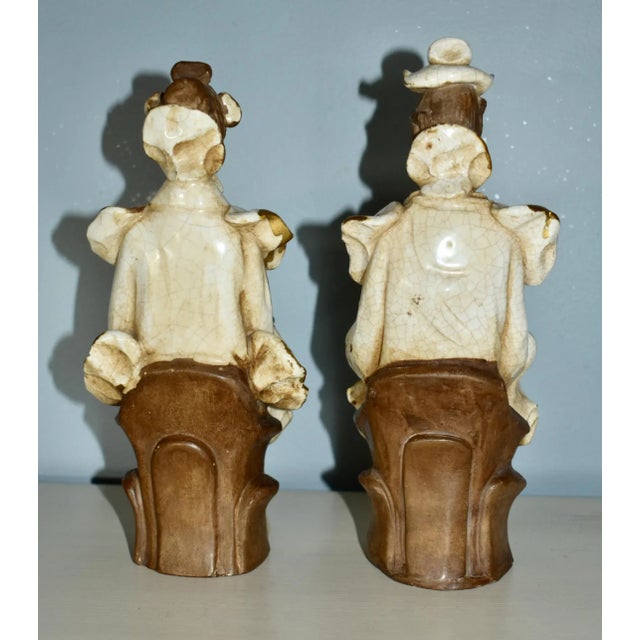 Vintage Pair of Italian Made Asian Figures For Sale In Philadelphia - Image 6 of 12