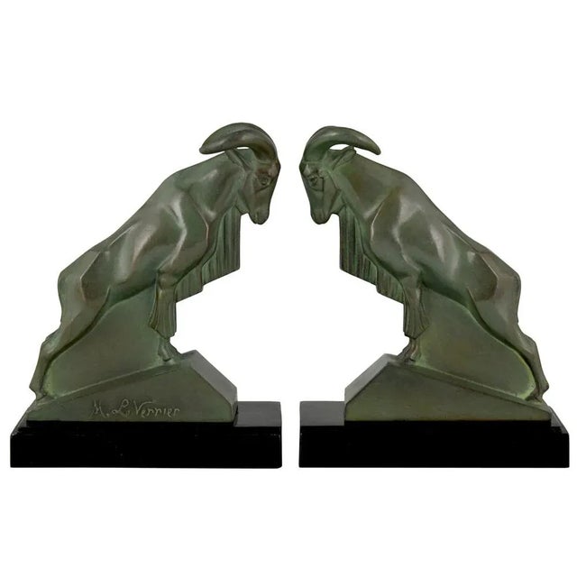Art Deco Ram Bookends by Max Le Verrier, 1930, Set of 2 For Sale - Image 11 of 11