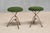 Italian Modern Sculptural Tripod Brass Stools in Green Bouclé, 1950s, Set of 2 For Sale - Image 4 of 11