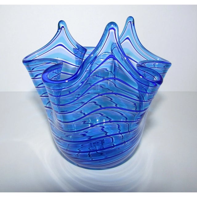 Vintage Murano Style Art Glass Fazzoletto Handkerchief Vase For Sale In Dallas - Image 6 of 6