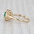 0.42ctw Pear Emerald Diamond Halo Ring 14k Yellow Gold Size 5.25 Engagement For Sale - Image 9 of 9