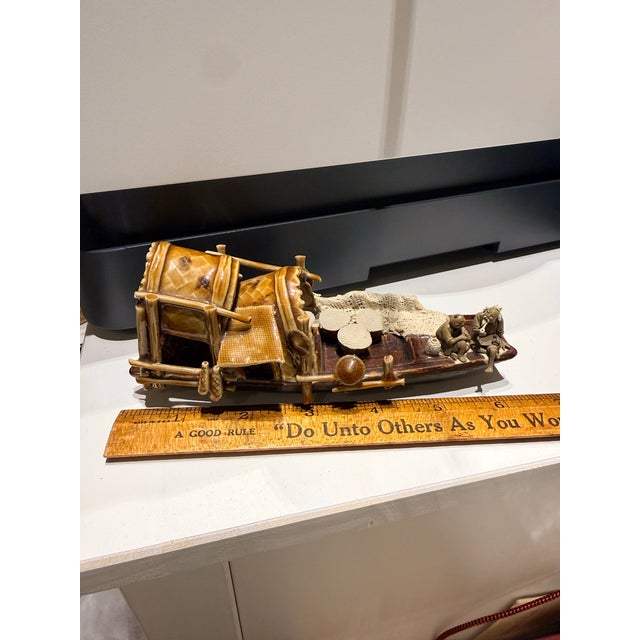 Miniature Sampan With Mudmen Fishermen For Sale - Image 9 of 12