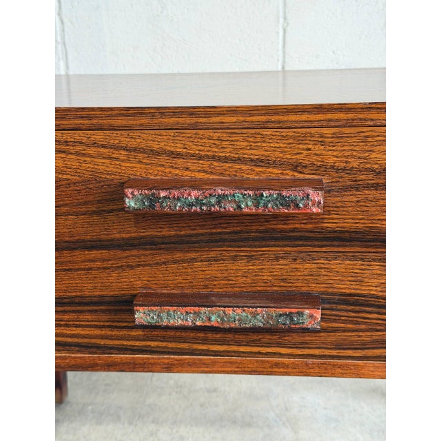 Wood Rosewood Small Dresser Wooden Nightstand Compact Dresser Mid-Century Modern 1960s For Sale - Image 7 of 9