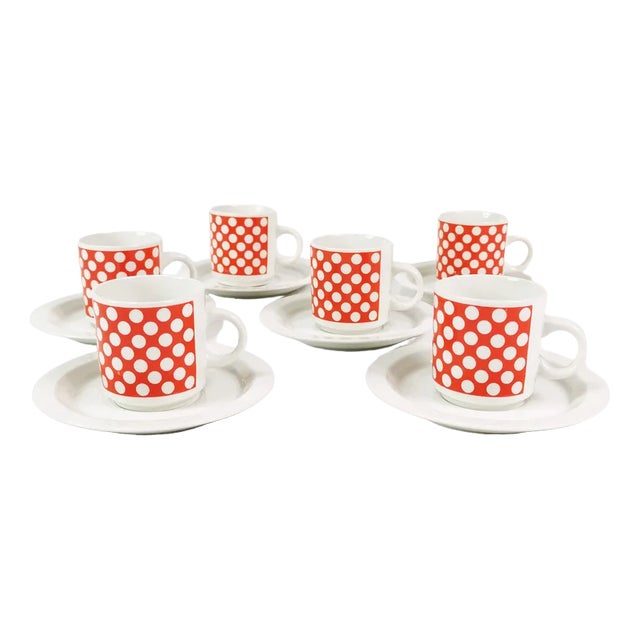 Espresso Cup & Saucer Set from Fontebasso Treviso, Italy, 1970s, Set of 12 For Sale