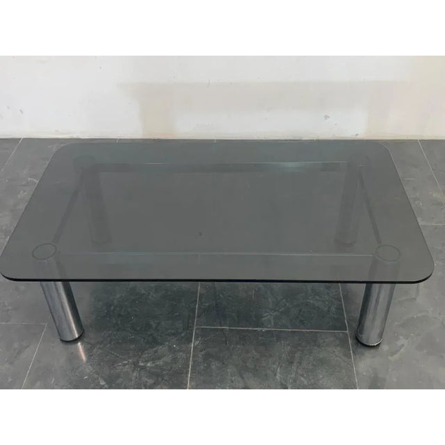 1970s Plan Steel Towel with Smoked Crystal For Sale - Image 5 of 9