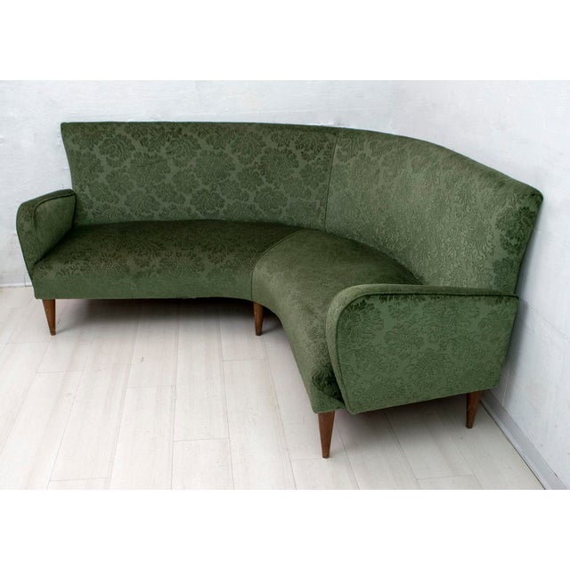 Mid-Century Italian Velvet and Damask Sofa, 1950s For Sale - Image 10 of 10