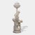 Pair of Monumental Antique Italian Carved Alabaster Venus & Cupid Figural Torchiere Lamps on Black Marble Pedestals For Sale In Los Angeles - Image 6 of 12