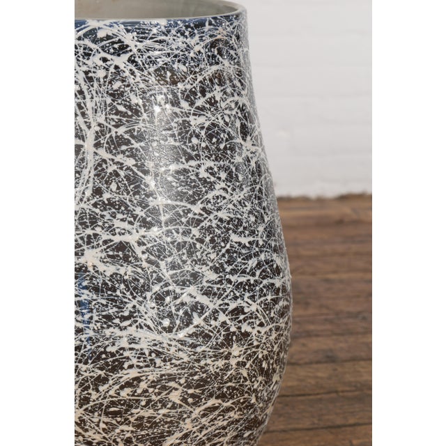 Prem Collection Artisan Made Black and White Planter with Dripping Décor For Sale - Image 11 of 12