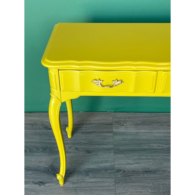 Late 20th Century French Provincial Willow Green Writing Desk For Sale - Image 16 of 18