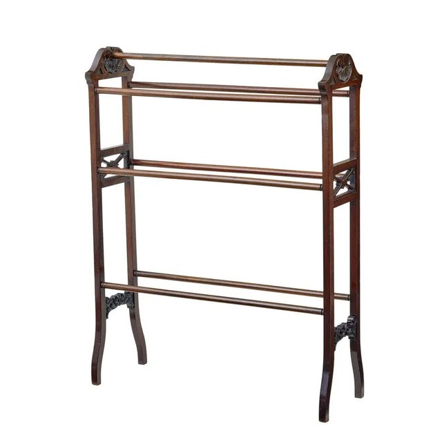 Early 20th Century Carved Towel Rail, 1890s For Sale - Image 6 of 6