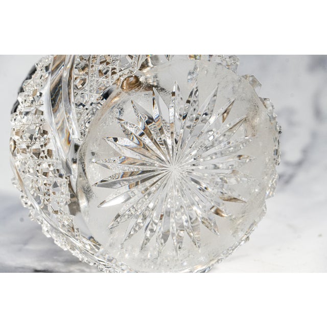 Magnificent Large Paperweight Style Cut Crystal Antique Victorian Sterling Silver Desk Inkwell Home Decor For Sale - Image 18 of 18