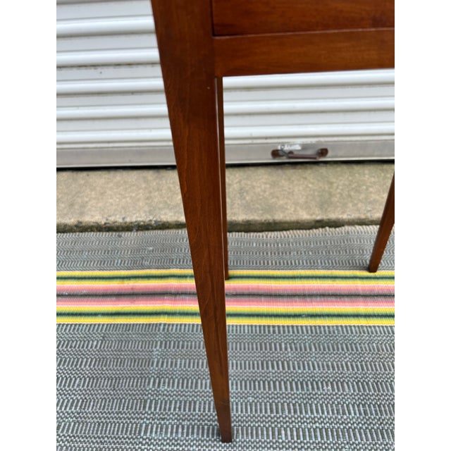 A Hepplewhite Cherry Tapered Leg One Drawer Side Table, Pennsylvania, Circa 1800 For Sale - Image 10 of 12