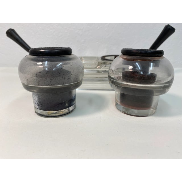 Antique Art Deco Sengbusch Self Closing Ink Stand # 321 With Bakelite Fountain Pen Holders- Made in Usa For Sale - Image 10 of 13