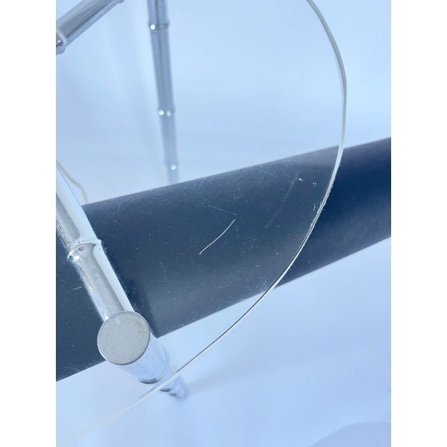 Mid-Century Chrome & Lucite Faux Bamboo Floor Lamp For Sale - Image 9 of 11