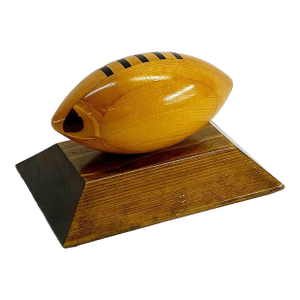 1970s Hand Made Solid Wood Football Sculpture