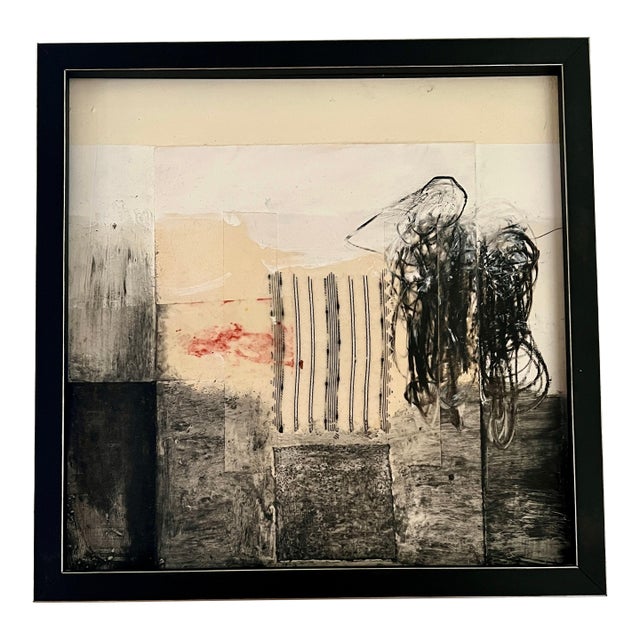 Antique Story, Collage, Graphite on Board For Sale