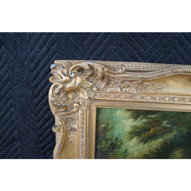 Green Mid 20th Century The Rescue Cupid Recovering His Quiver Oil Painting After Emile Munier 44" For Sale - Image 8 of 13