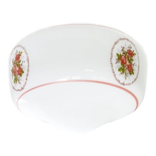 Vintage 1960s Milk Glass Floral Ceiling Light For Sale