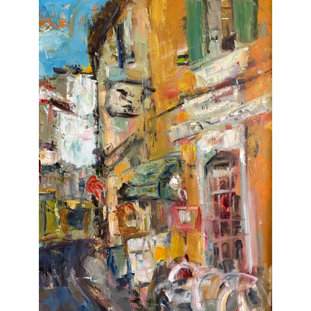 Contemporary 2006 Julia Klimova Original Village Street, Framed For Sale - Image 3 of 3