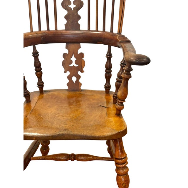 Brown English Windsor Armchair, 1880s For Sale - Image 8 of 10