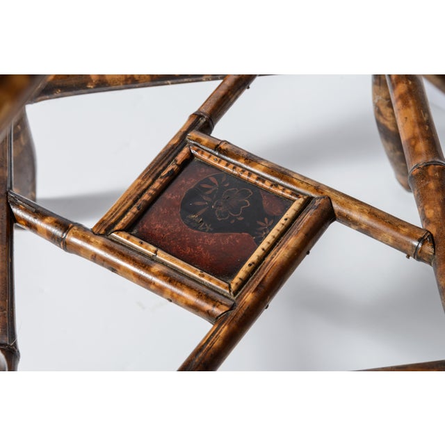Camel 19Th. Century Octagon Tiger Bamboo & Lacquer Side Table, C1880 For Sale - Image 8 of 13
