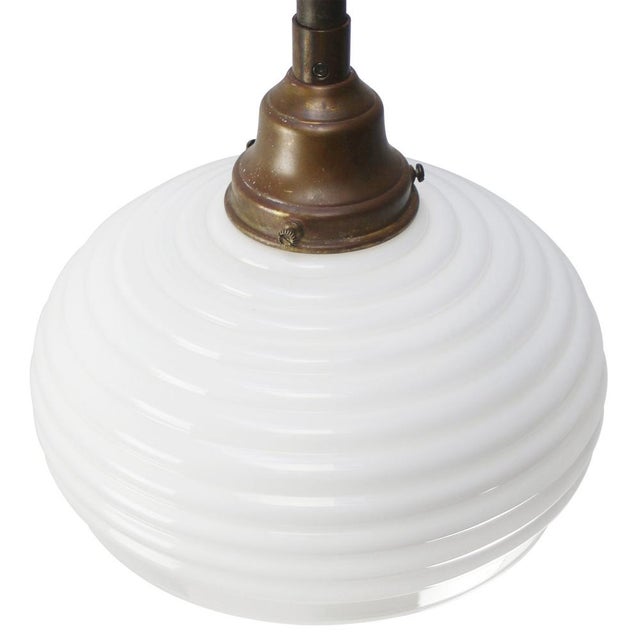 Metal Mid-Century Modern Cast Iron Wall Light with White Opaline Glass Shade For Sale - Image 7 of 9