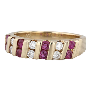 0.74ctw Ruby Diamond Ring 14k Yellow Gold Size 8.25 Stackable