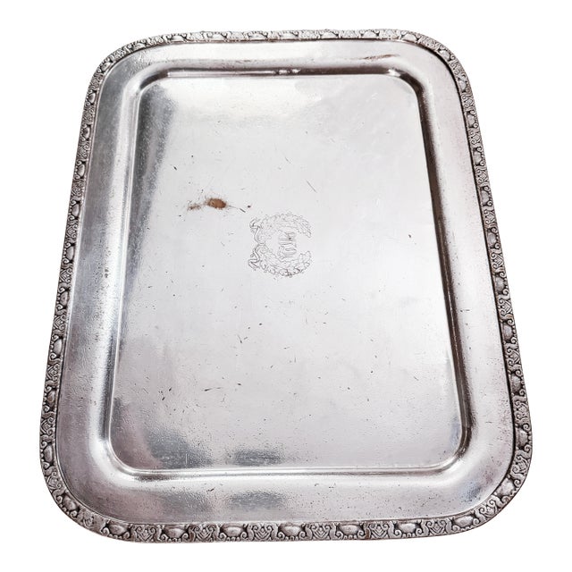 Large 1948 Silver Serving Tray From the Waldorf-Astoria Hotel For Sale