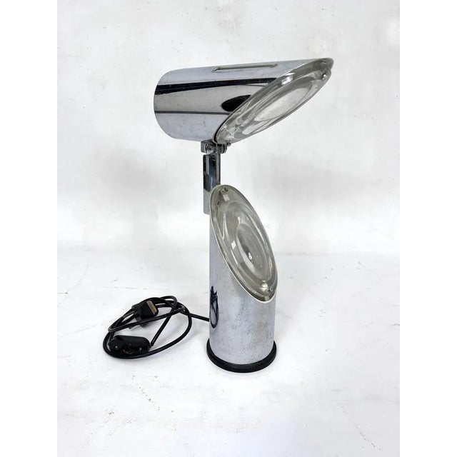 Oscar Torlasco Modern Chrome and Glass Table Lamp by Oscar Torlasco for Stilkronen, Italy, 1960s For Sale - Image 4 of 12