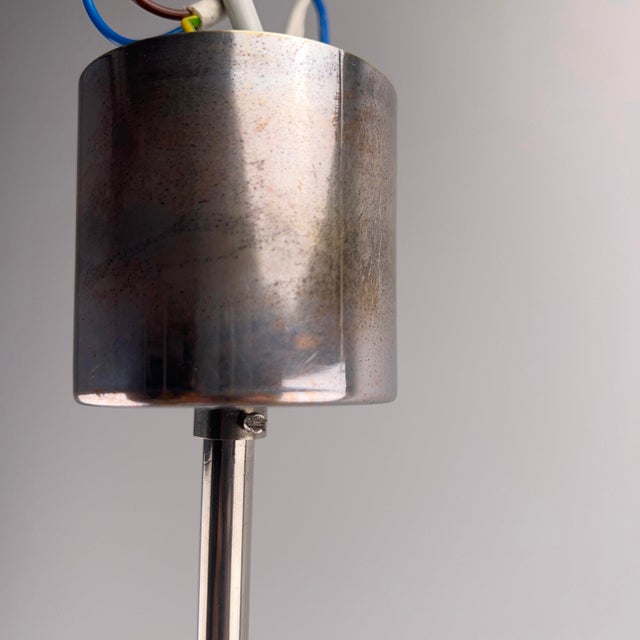 Silver Large Space Age Sputnik Chandelier with 12 Opal Glass Spheres, Germany, 1970s For Sale - Image 8 of 12