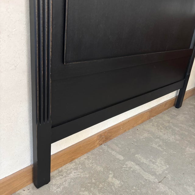 Black Patinated Wooden Headboard For Sale - Image 3 of 6