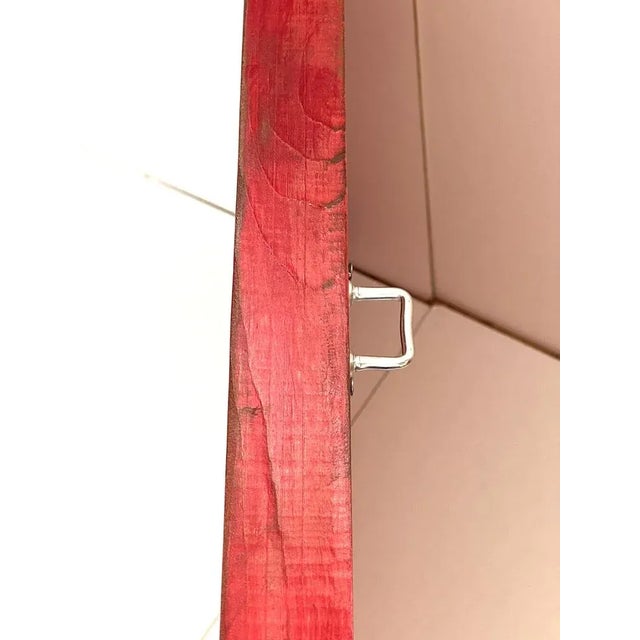 Mirror with Red Frame For Sale - Image 9 of 16