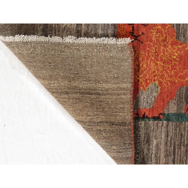 1980s Vintage Hand-Knotted Persian Lori Gabbeh Rug 3'3" X 4'11" For Sale - Image 5 of 8