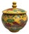 Yellow Ground Raised Enamel Mandarin Duck & Lotus Porcelain Lidded Jar, Chinoiserie Canister For Sale
