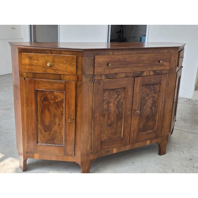 Brown Large Antique Italian Walnut Sideboard, 1820 For Sale - Image 8 of 15