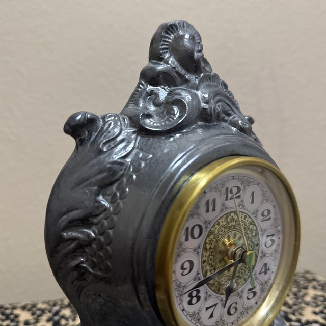 Rococo Vintage Ornate Mantel Clock For Sale - Image 3 of 6