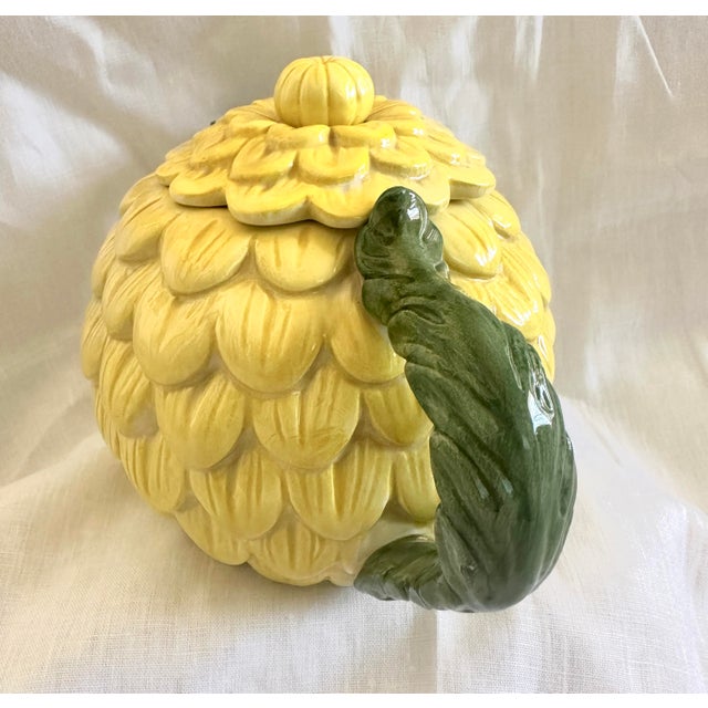 Farmhouse Fitz & Floyd Oci Yellow Zinnia Flower Teapot For Sale - Image 3 of 7