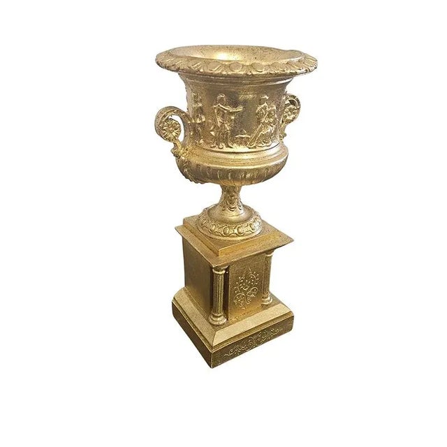 Golden Stucco Vase, 1960s For Sale - Image 3 of 7