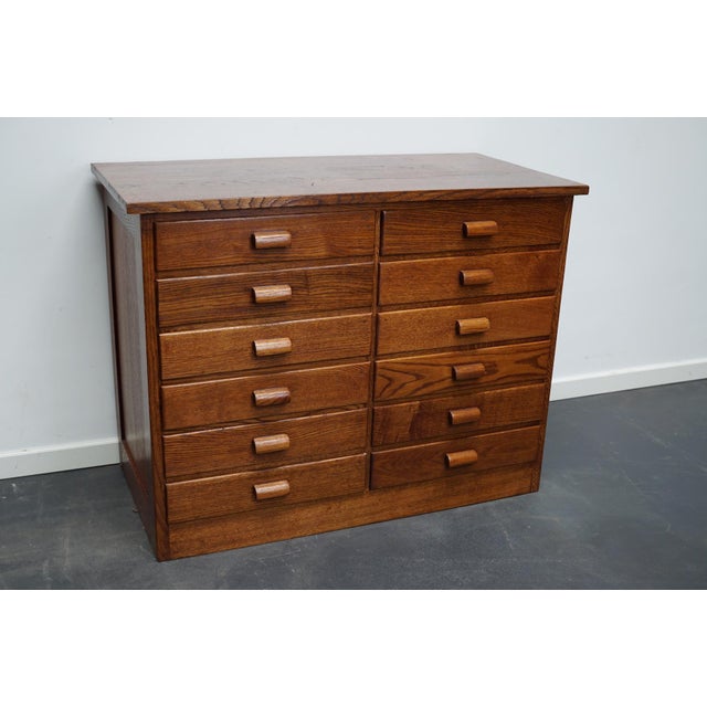 Oak German Industrial Apothecary Cabinet, Mid-20th Century For Sale - Image 4 of 10