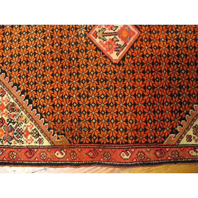 Early 20th Century 1920s Blue Navy Medallion Antique Persian Malayer Rug 2' X 2'5" Handknotted Wool Carpet For Sale - Image 5 of 6