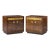Bernhard Rohne for Mastercraft Mid Century Burlwood and Acid Etched Brass Nightstands - Pair For Sale